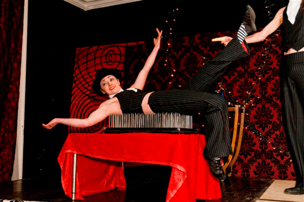 Sideshows - Vaudeville cabaret at its best! Comedy characters, slapstick, acrobalance and eccentric dance combined with a bed of nails, broken glass, paving slab and a lump hammer.